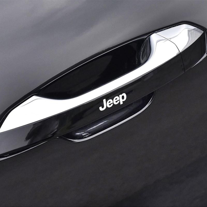 4 Stück Auto Türgriff Aufkleber Reifen Rückspiegel Aufkleber für Jeep Renegade Compass Grand Cherokee Wrangler Jk Gladiator
