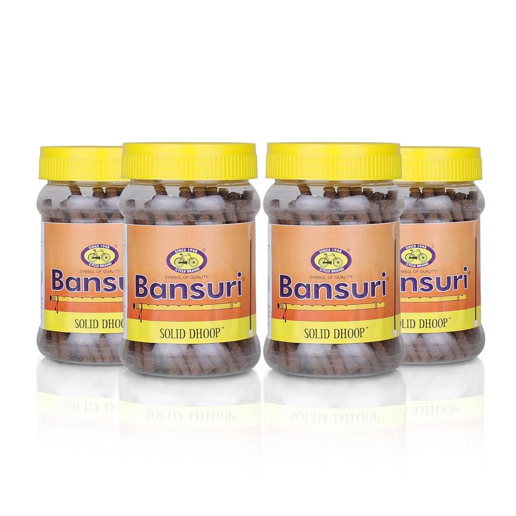 Cycle Pure Bansuri Bambooless Dhoop Sticks 100g Pack of 4 Chandan Fragrance for Puja Meditation Daily Use