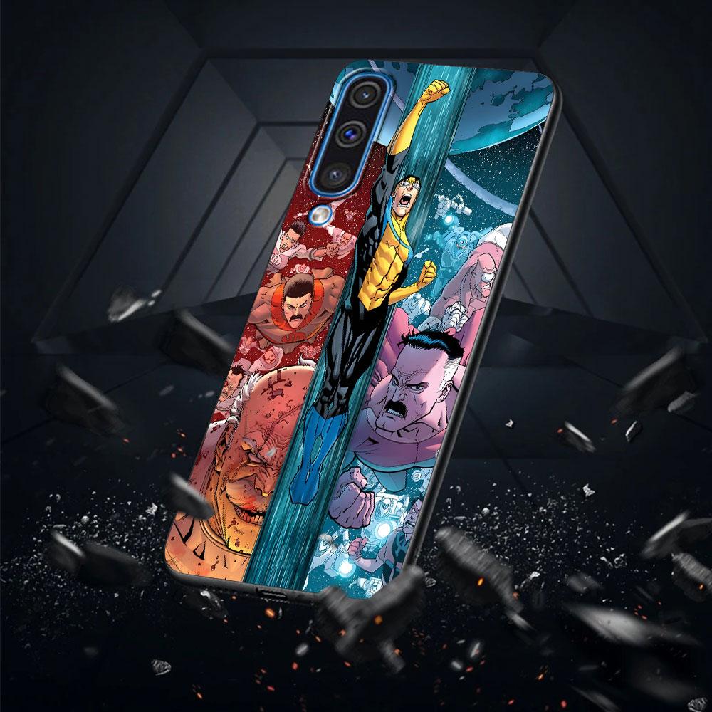 Invincible Case for Samsung Galaxy A10s A50 A50s A02s A03s A20 A30 A20e A70 A70s A20s A30s A10 A40 A04 A04s Black Phone Cover