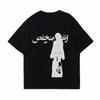 Short Sleeve Top Harajuku Cartoon Graphic Print Casual Hip Hop Unisex Clothes Y2K Cotton Tshirt High Street Loose ONeck Fashion