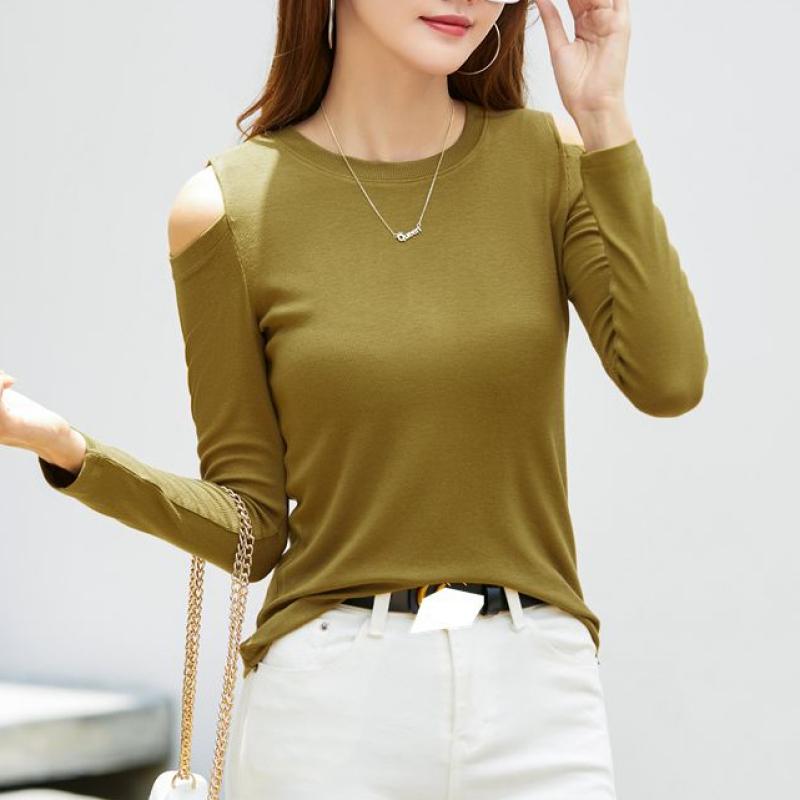 Spring Women's Sweater  Solid Color Basic White S-3XL Slim Fit Jumper Korean Style Hollow Out Pullovers Top Tee