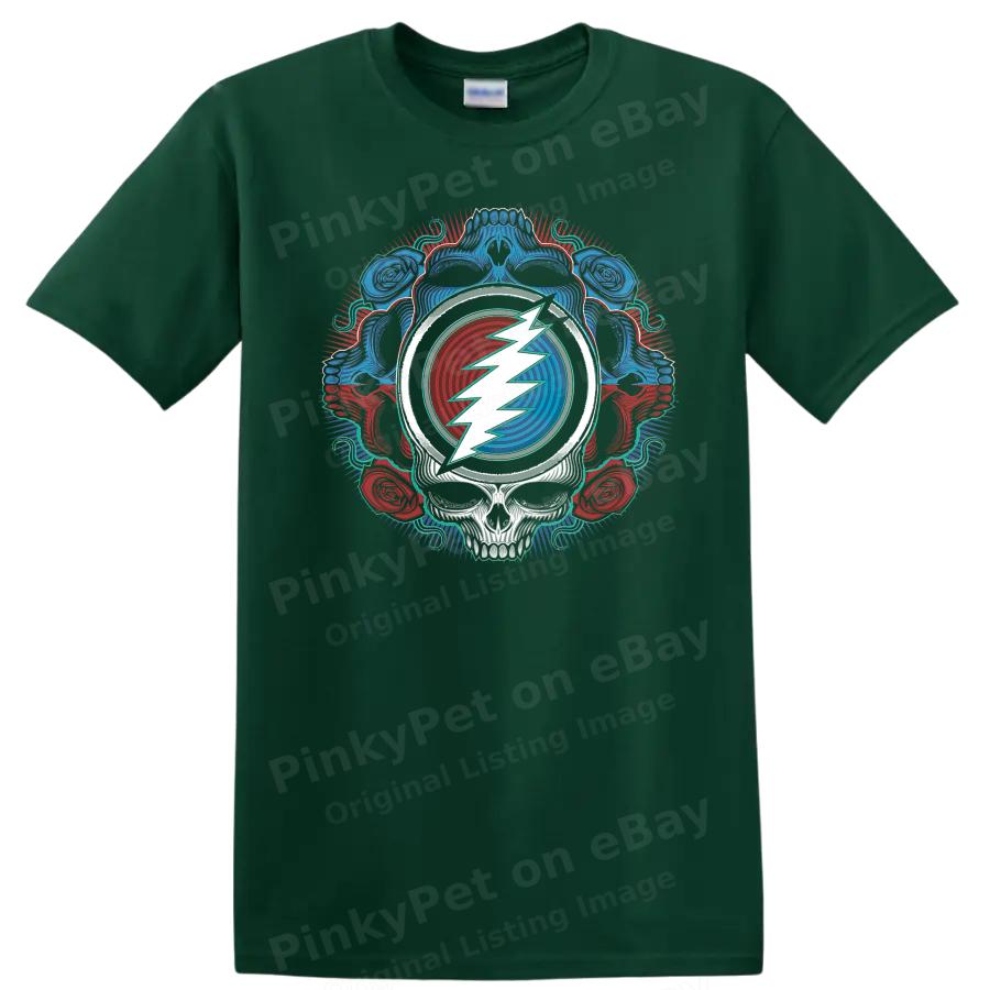 Skull Lightning Graphic T Shirt Vintage Tie Dye art Festival Tee