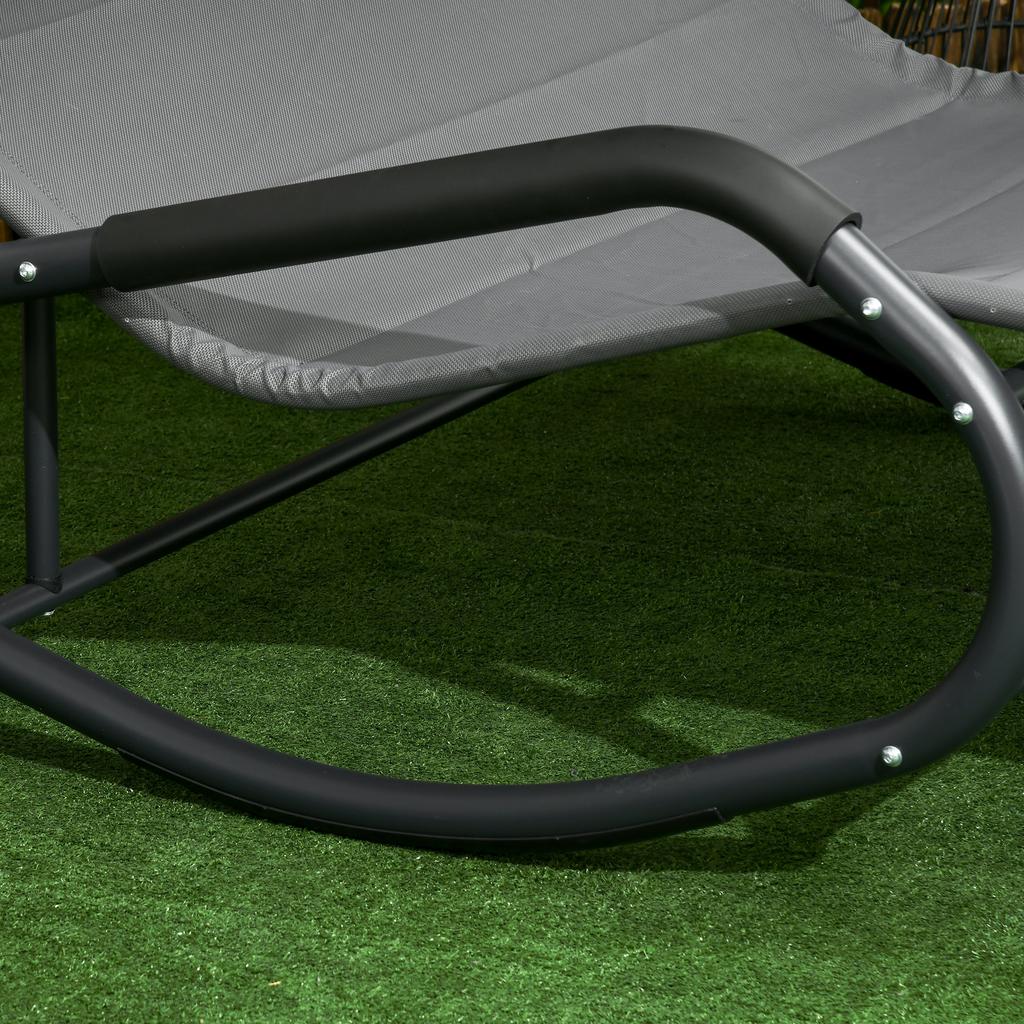 Double Sun Lounger for 2 People, Incl. Cushions and Canopy, 200 Cm X 139 Cm X 140 Cm. Dark Gray