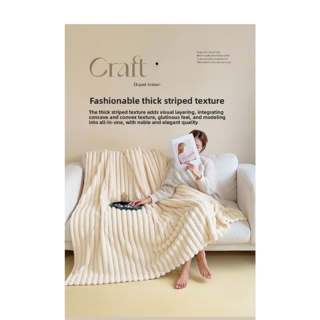 Sametová deka z králičí srsti, flanelová deka, zesílená deka z korálového sametu, deka na zdřímnutí v kanceláři, deka pod klimatizaci v lehkém luxusním stylu