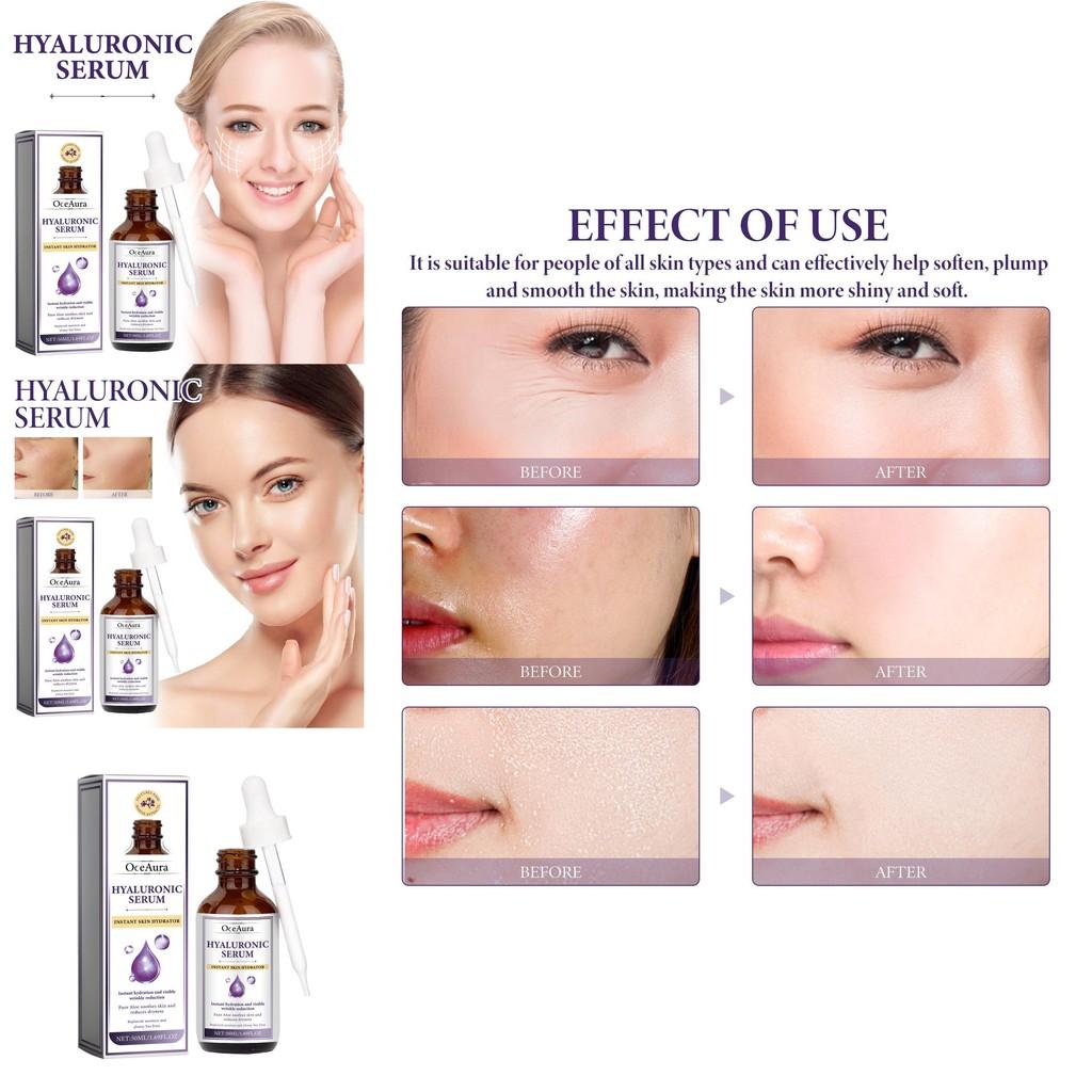 Oceaura Hyaluronic Acid Facial Serum For Hydration Firming Wrinkle Reduction And Pore Minimizing 50ml