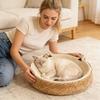 Round Cat Scratching Board Wear-Resistant Pet Sofa Bed Comfortable Dog Sleeping Bed  Paws Care