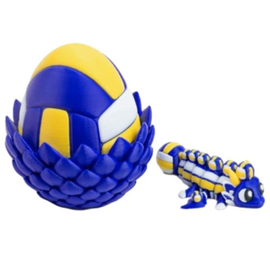 Flexible Sports Ball Dragon And Egg, Articulated Dragon Fidget Toy, 3D Printed Egg with Winged Dragon Inside, Stress Relief Desk Toy