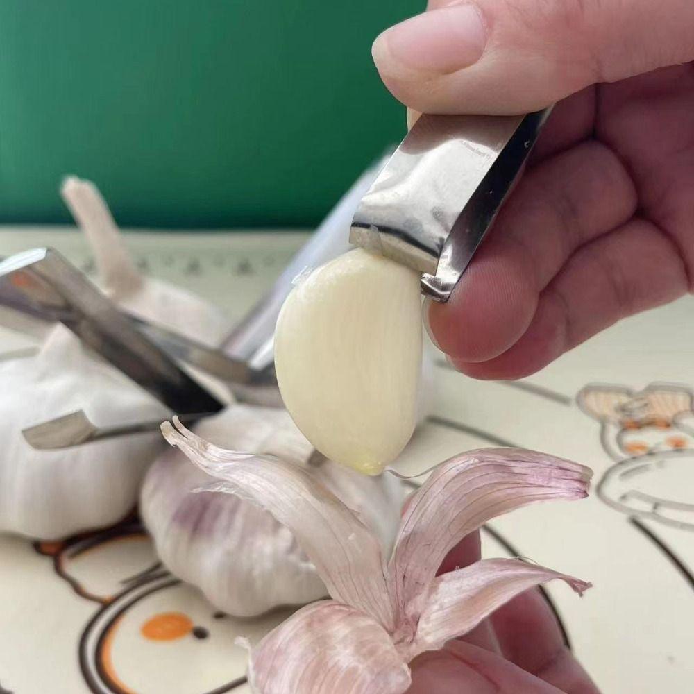 Stainless Steel Manual Tweezers Versatile Hair Plucking Clip Cooking Utensils Garlic Peeler  Home