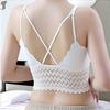 Plus Size Women's Sexy Lace Bra Thin Style with Cross-Over Design for Side Boob Control Anti-Drooping and Lifting Function