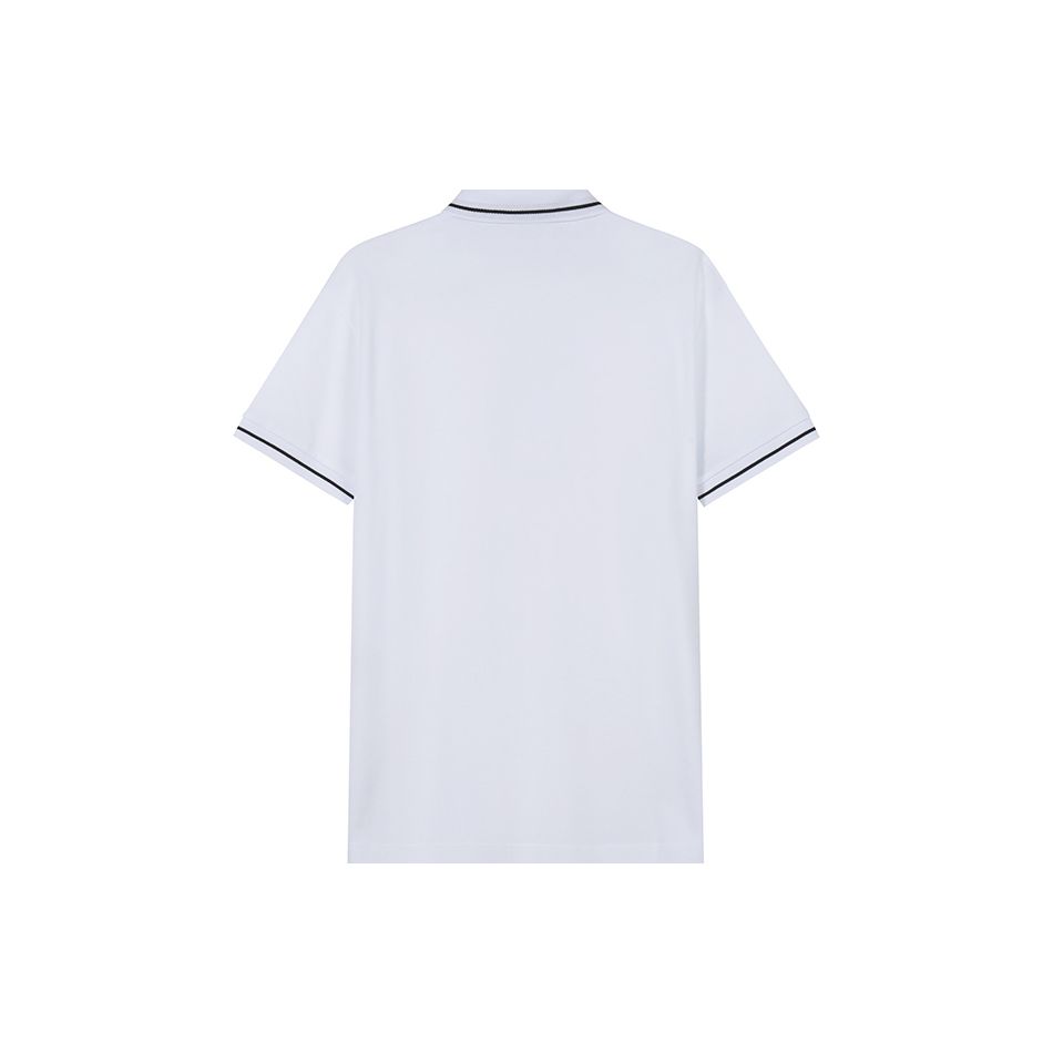 Armani Exchange SS22 Solid Color Letter Cotton Jacquard Straight Loose Casual Short Sleeve Polo Shirt Men Tops White 8NZFFL-ZJ5DZ-1100