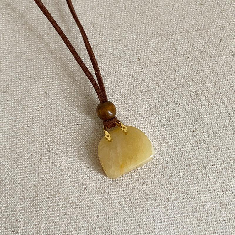 Women's Tiger's Eye Stone Pendant Necklace - Autumn/Winter Fashion Choker & Sweater Chain