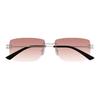 Bottega Veneta Rectangular Sunglasses Silver Unisex Eyewear BV1126S-007
