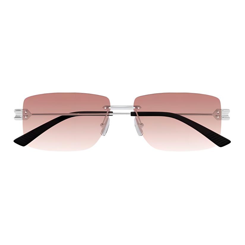 Bottega Veneta Rectangular Sunglasses Silver Unisex Eyewear BV1126S-007
