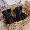 1 set Stile Francese Falso Collo Finto Design Pieghettato Bordo Arricciato Collare da Collo Choker Caratteristica Regolabile Manica Arricciata Rimovibile