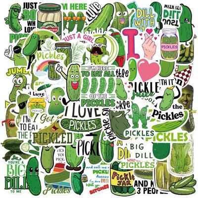 50 Pegatinas de Pepinillos de Dibujos Animados Personalizadas Decorativas para Guitarra, Cuaderno, Maleta, DIY, Pegatinas Impermeables