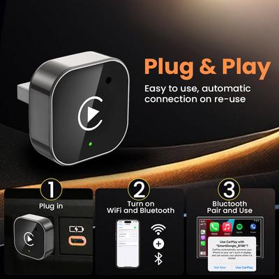 Nowy bezprzewodowy adapter CarPlay Android Auto Klucz USB Smart Mini Box Plug And Play Uniwersalny Dla VW Toyota Nissan Honda Ford Benz