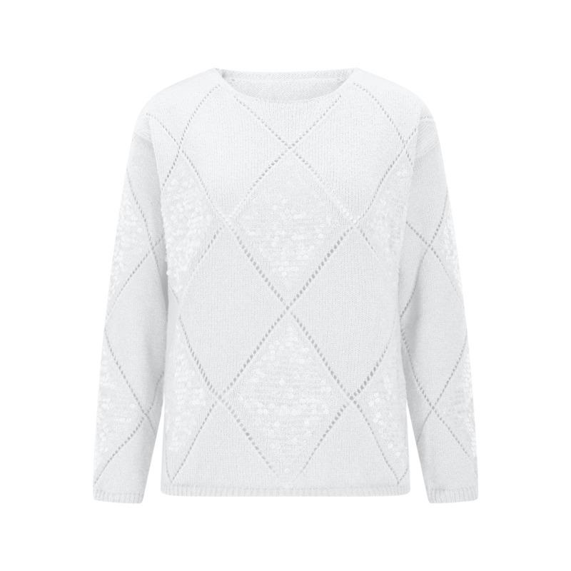 Women S European American Style Sequined Knitted Pullover Loose Fit Sweater