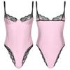 Mens Lace Patchwork Sissy Crossdresser Bodysuit Sexy Jumpsuit Slim Tops Skinny Nightwear