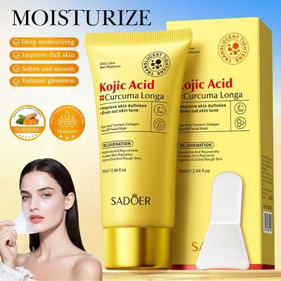 Kojic Acid Turmeric Collagen Peel Off Mask Brightening Pore Minimizing Facial Treatment for Glowing Skin