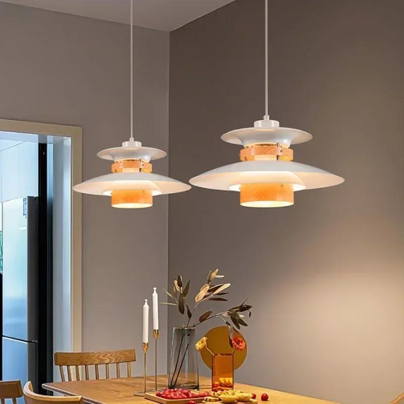 Nordic Iron Art Table Pendant Light Danish Designed LED Flying Saucer Chandelier Restaurant Bar Decor Lamp Indoor Fixture