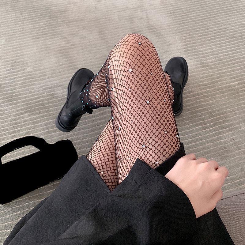 Sexy babes black silk fishnet socks jk socks summer thin white stockings anti-hook pantyhose