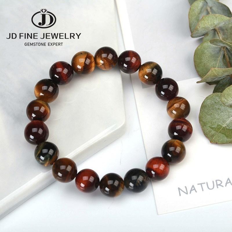 JD Naturstein Blaues Tigerauge Perlenarmbänder Damen Herren Reiki Heilung Yoga Meditation Charms Armreifen Pulseras Schmuck Geschenk