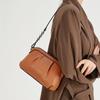 Genuine Leather Crossbody Bag Women Soft Top Grain Cowhide Design Minimalist Square Shoulder With Adjustable Strap