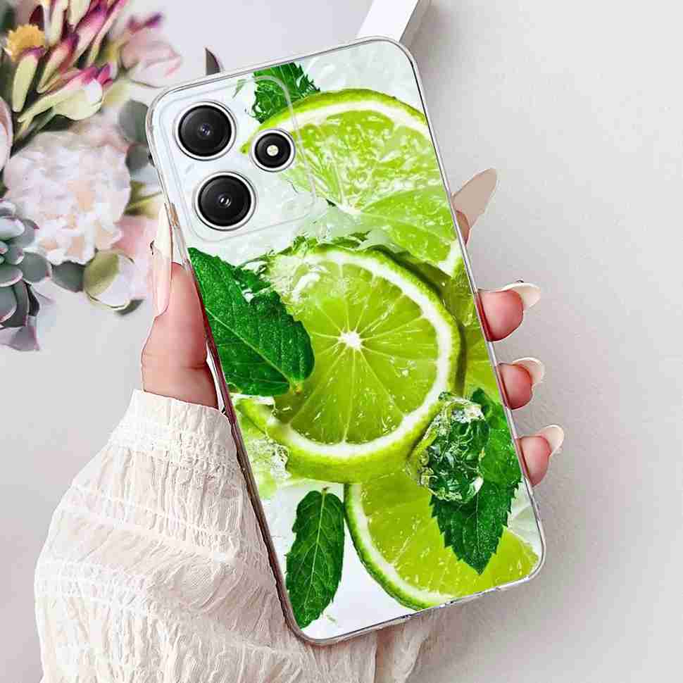 For Xiaomi Redmi Note 12R 5G Case Summer Little Daisy Lemon Soft Silicone TPU Cases For Redmi Note12R NOTE12R 23076RA4BC Shell