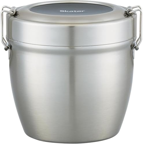 Skater Insulated Lunch Box, Bowl Type, 2 Tiers, 800ml, Large Capacity, Men's Stainless Steel Lunch Jar, Heat and Cold Insulation, Vacuum Insulated