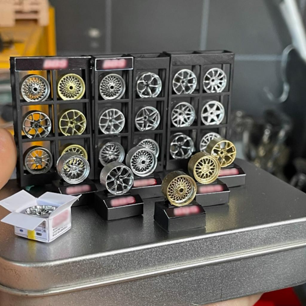 Diorama 1/64 Car Wheel Display Stand Model Garage Scene Props Model Accessories