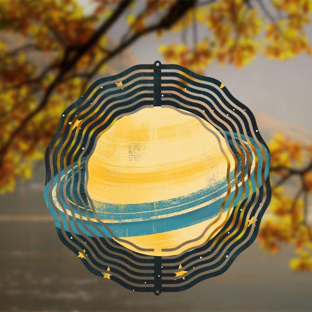 Golden Saturn on Black - Stylish Metallic Wall/Lawn Art for Christmas & Beyond