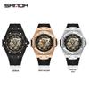 Sanda 7014 Skelett Herren Automatik Silikon Uhr - Trendiges und Cooles Design
