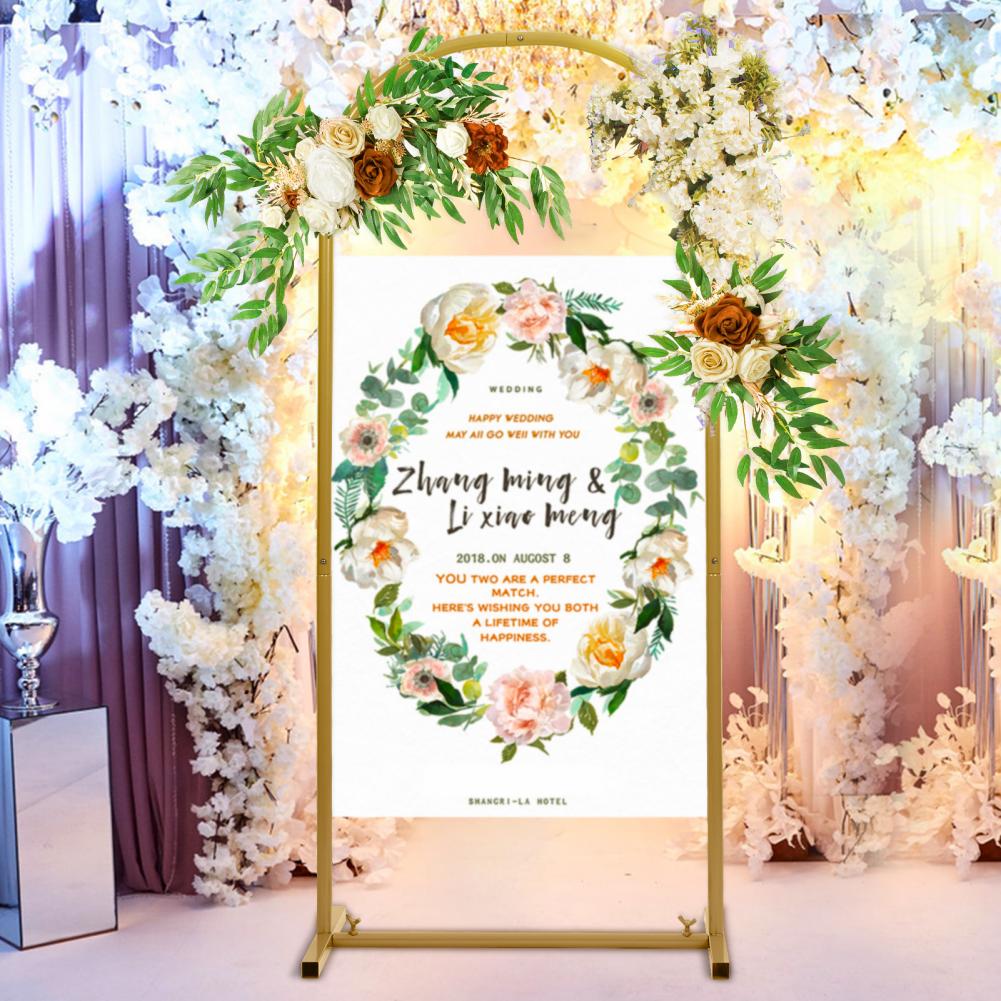 6FT, 5FT, 4FT Set of 3 Golden Metal Arch Backdrop Stand, Flower Stand Arch Frame for Wedding Ceremony Baby Birthday Party Decor