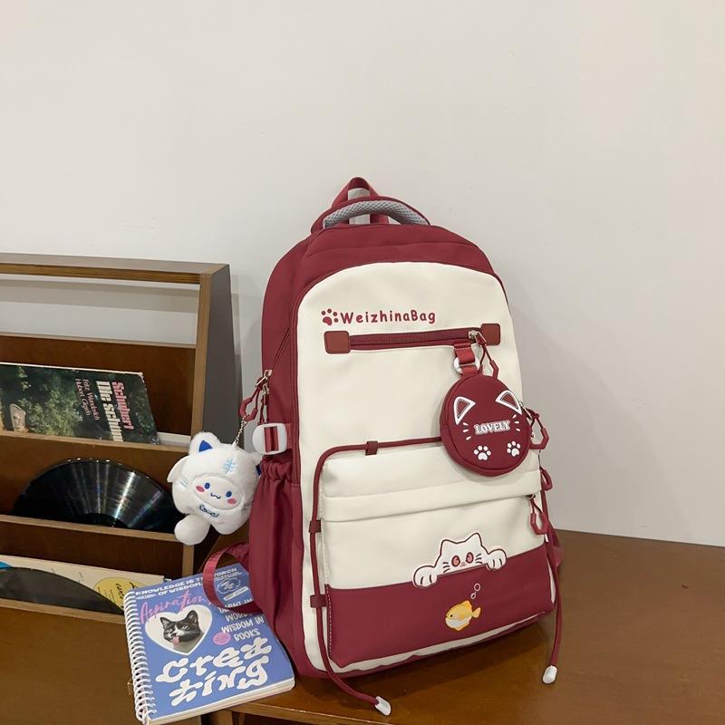 Schoolbag college style schoolbag junior high school girls high quality versatile ins Japanese high school students lightweight cute contrasting 