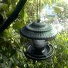 Bird Feeders for Outdoor Hanging,Outdoor Hanging Wild Bird Feeder, Plastic Hanging Outdoor Garden Backyard Decoration Clear Pavilion Shape with Roof,