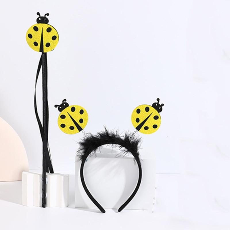 Lady Bugs Costume Accessories,Lady Bugs Costume Lady Bugs Glasses Lady Bugs Headband Fairys Wand for Halloween Dress up Cosplay