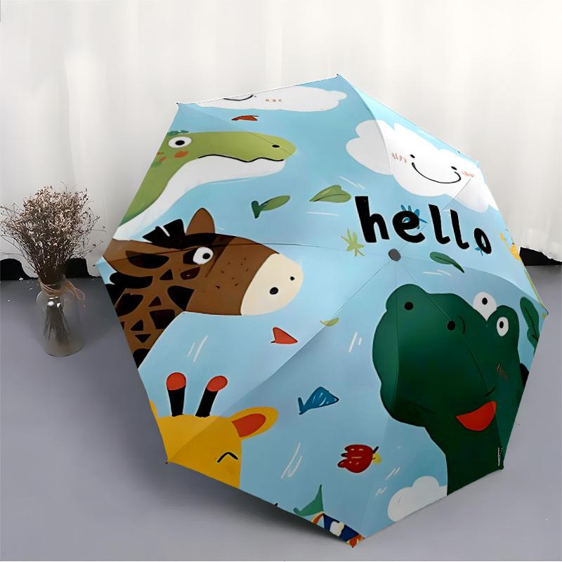1pc Zoo Animals Automatic Open/Close Umbrella, Windproof, Folding Compact Umbrella with Lightweight Design for Women/Men, Halloween & Christmas Gift