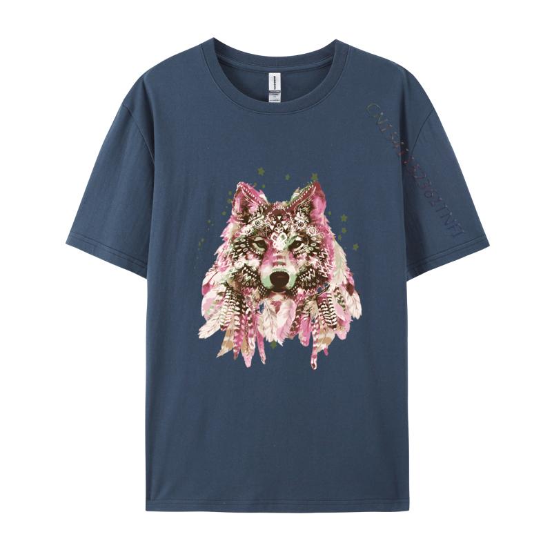 Clothing Native American Wolf Head Tribal TShirt Men New Design Crazy Tops T Shirt Cotton T Shirts Design