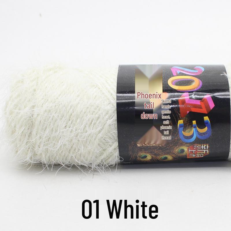 Handmade Mohair Peacock Feather Velvet Yarn for Sweater and Cardigan Knitting
