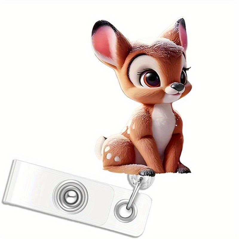 Reindeer Nurse Badge Reel - Retractable Christmas ID clip, a perfect gift for medical staff and students.