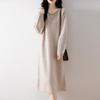 Women Sweater Dress 100% Wool MODERN NEW SAGA O-neck Knit Long Pullover Winter Jumpers Wool Long Dress Female