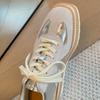 Women's genuine leather patchwork thick sole platform hemp lace-up oxfords high quality soft comfortable walk casual shoes 2025