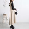 Women's V Neck Sleeveless Straight Long Midi Dress Slim Fit Loose Waist Japanese Casual Vest Pinafore Dress
