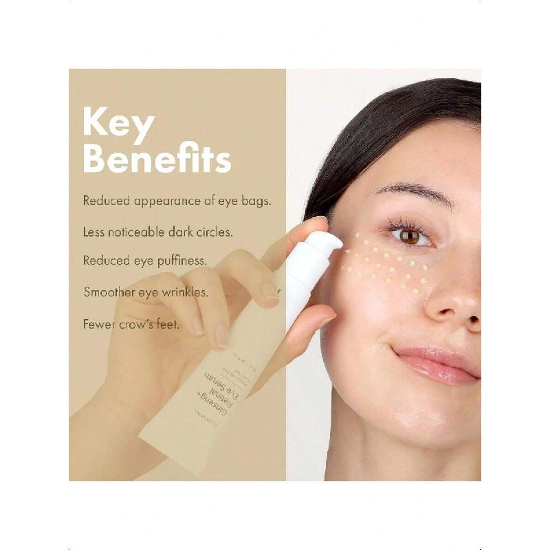 Tosowoong Ginseng Plus Retinal Eye Serum 30ml | Potent Blend Of Retinal, Niacinamide & Bakuchiol, Targets Puffy Eye Bags, Fine Lines
