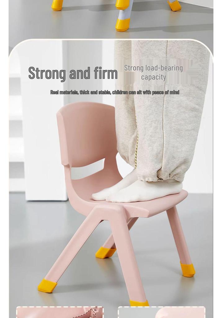 Child's Anti-Slip Backrest Dining Chair - Thickened Household Plastic for Toddlers & Kindergarten