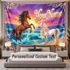 Horse (329) Theme Personalized Tapestry Custom Name Text Wall Hanging Tapestry Home Background Decoration
