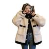 Korean version of fashion imitation lamb wool jacket women's autumn and winter new loose contrasting colors show temperament versatile