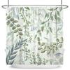 Green Eucalyptus Leaves Shower Curtains Watercolor Floral Waterproof Morden Bathroom Bathtub Curtain Room Decor With Hooks