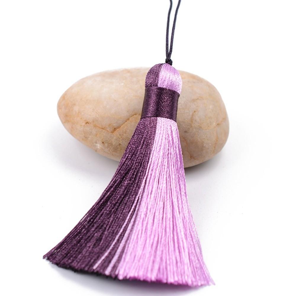 Soft Thread Fringe Tassel Charm Two-Tone Color Gradient Tassel Ornament  For Jewelry DIY