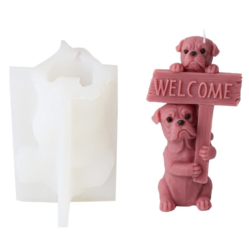 Animal Cats Dog Shaped Silicone Candle Molds, Epoxy Resin Silicone Molds for Making Candle Soap Plaster Decorations